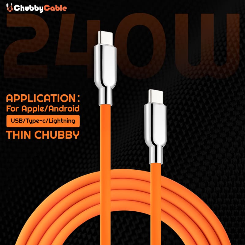 "Thin Chubby" 240W Charging Cable With Mirrored Connector