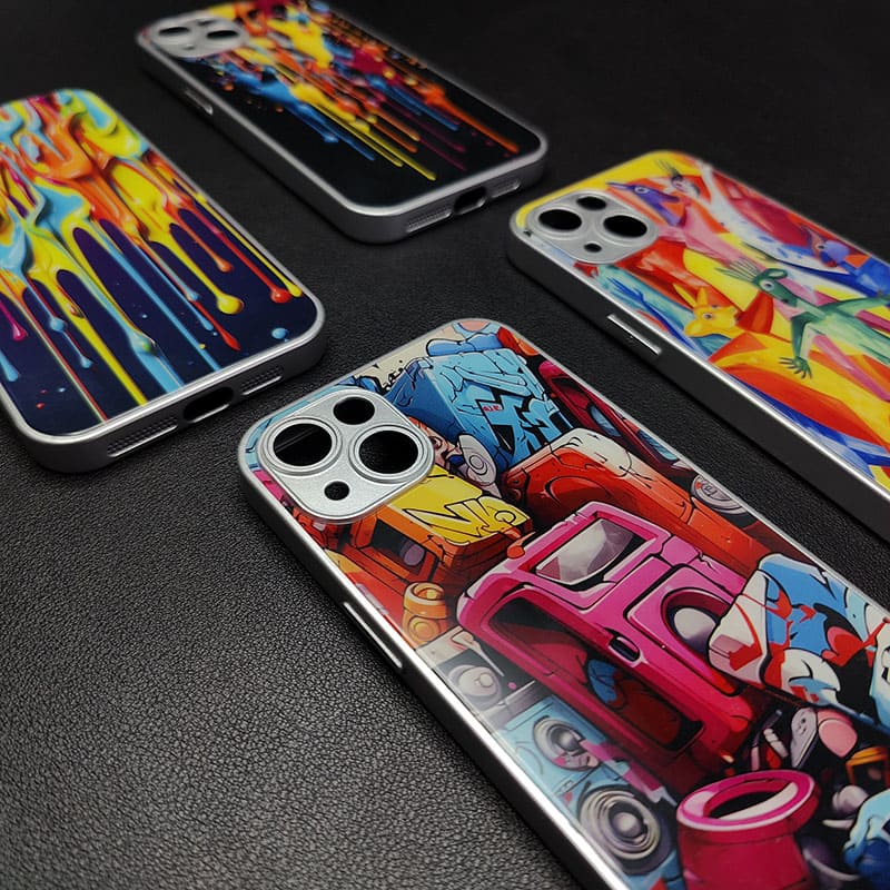 "TribalPinkTrio" Special Designed Glass Material iPhone Case