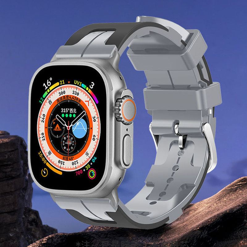 "Woven Two-tone Band " Silicone Breathable Band For Apple Watch