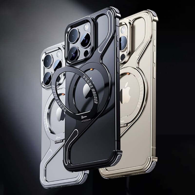 "Z" Magnetic Bracket Metal Skeleton Phone Case