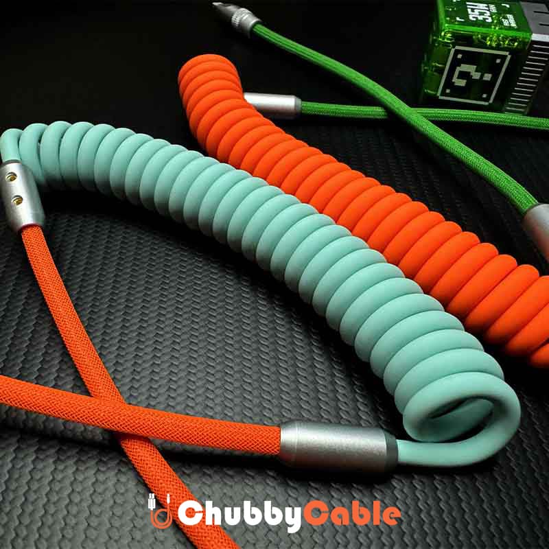 "Colorblock Chubby" Spring Braided Silicone Charge Cable