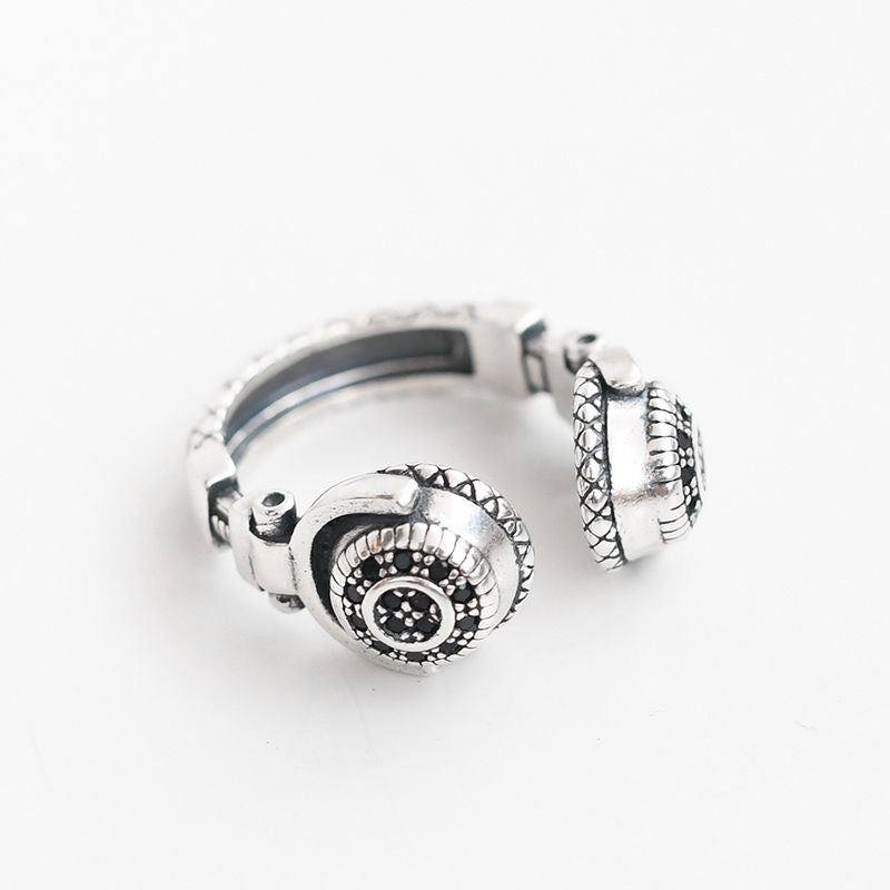 "Cyber Chic" Men's and Women's Street Headphones Sterling Silver Ring