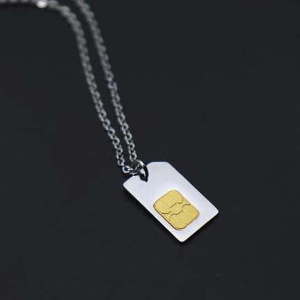 "Cyber Chic" SIM Card Titanium Steel Necklace