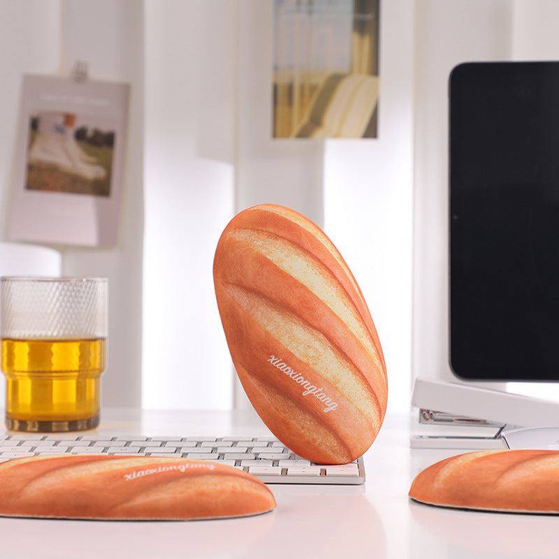 "Chubby Comfort" Silicone Keyboard Wrist Rest & Mouse Pad Set - Bread Theme